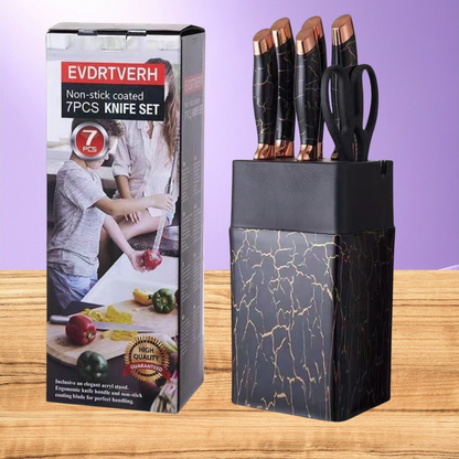 Set de Cuchillos Mármoleados 7 Piezas