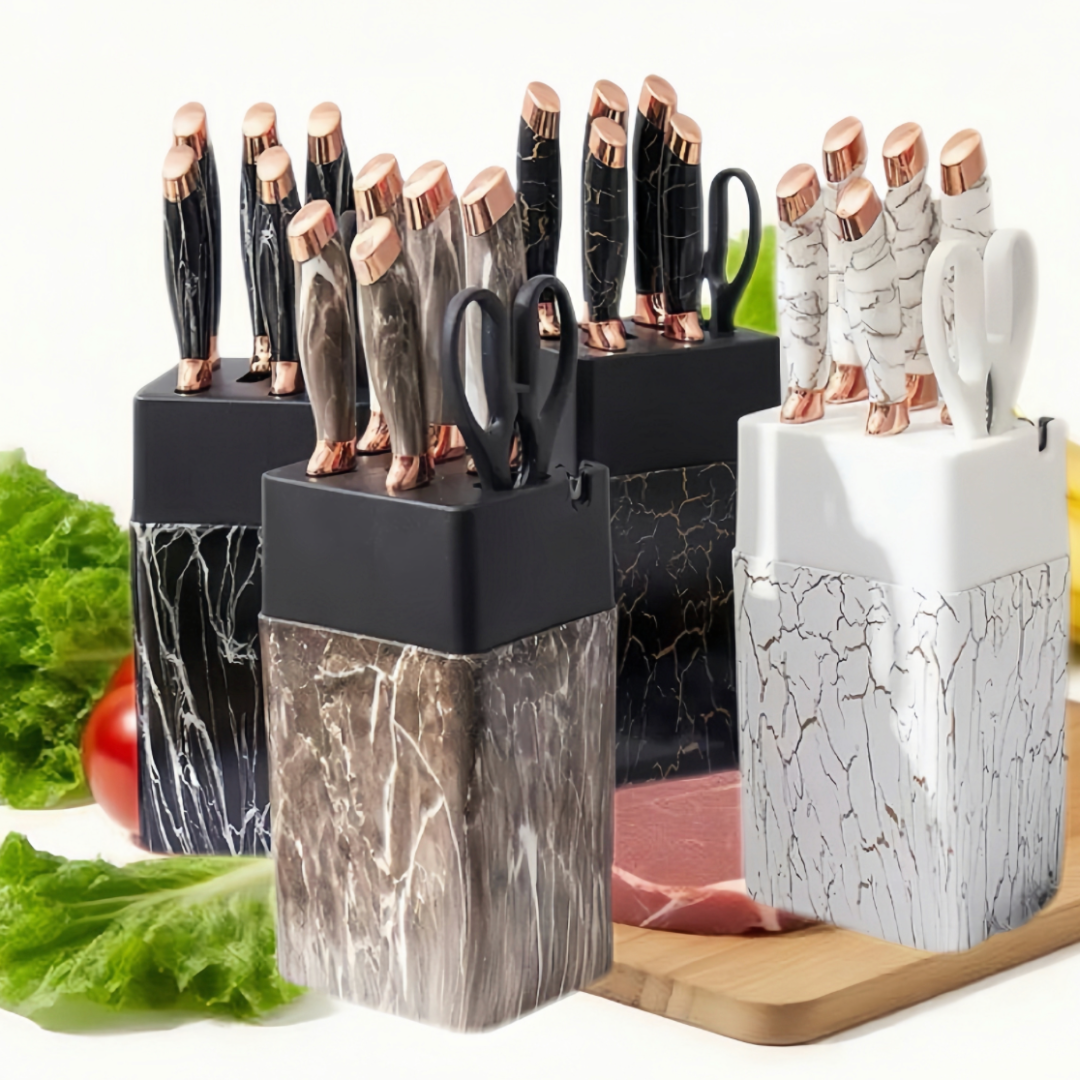 Set de Cuchillos Mármoleados 7 Piezas