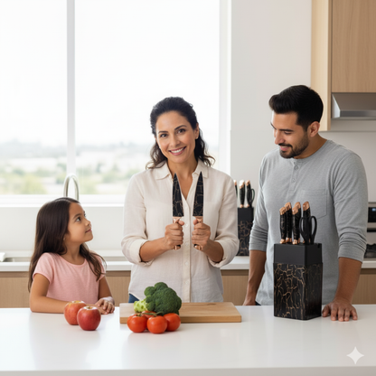 Set de Cuchillos Mármoleados 7 Piezas