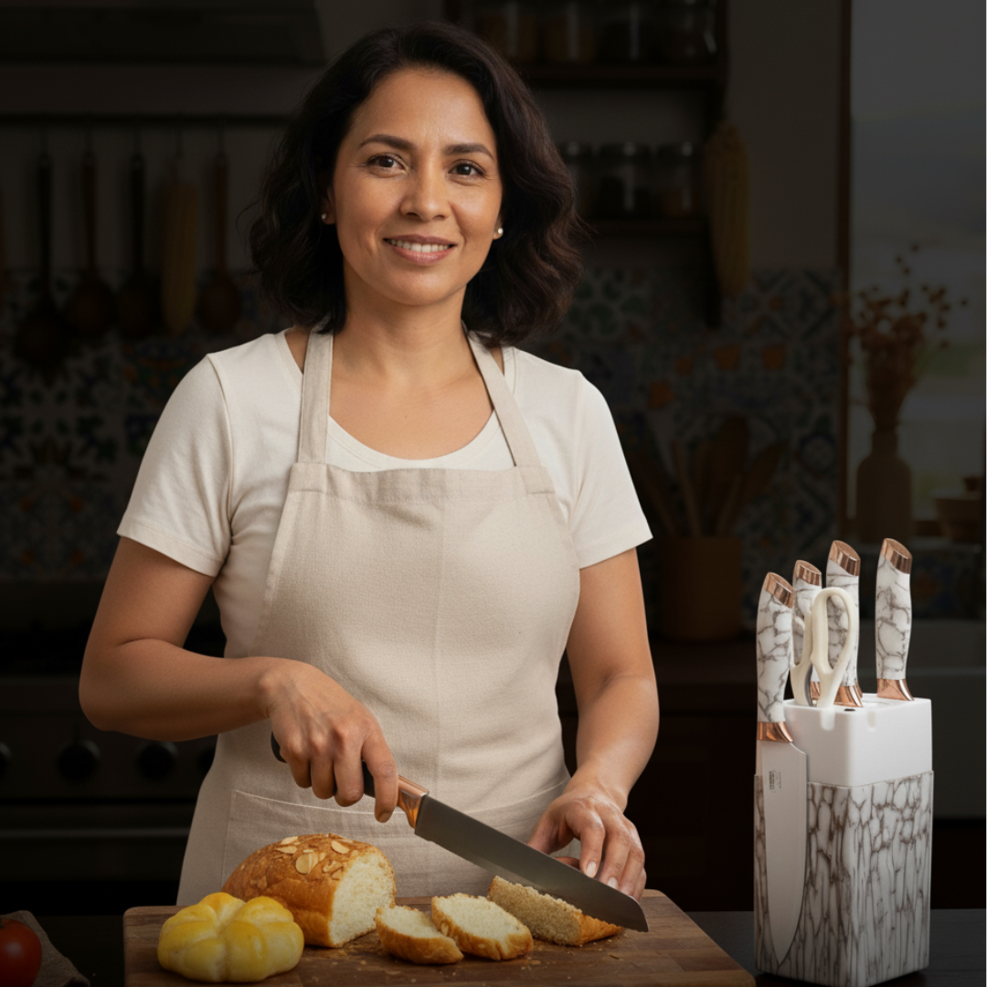 Set de Cuchillos Mármoleados 7 Piezas