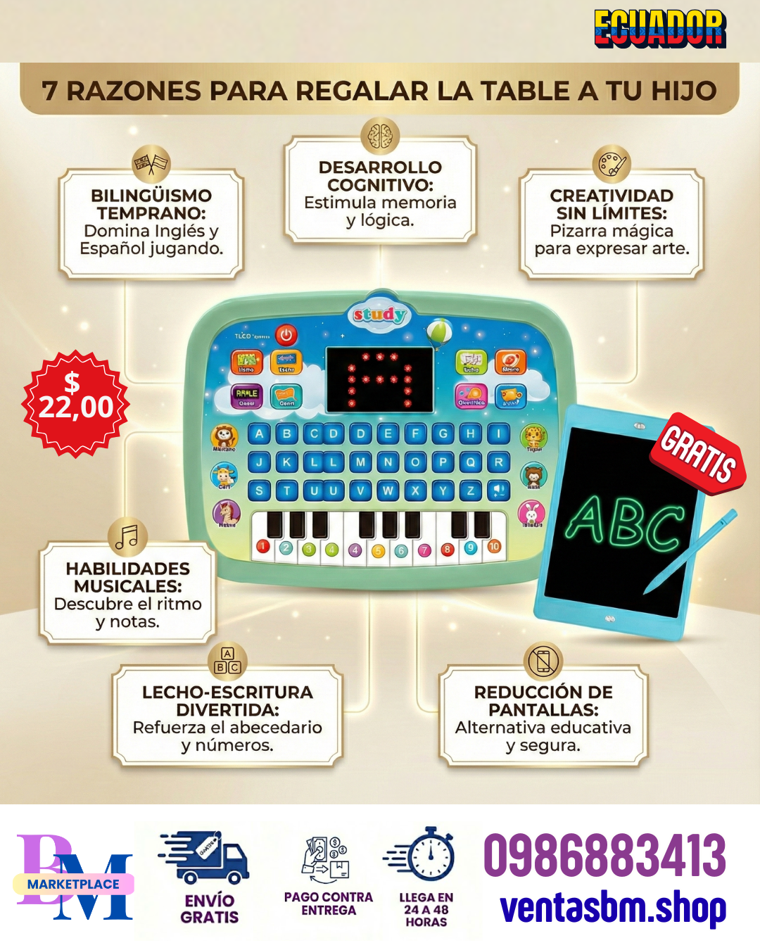 Tablet educativo para niños