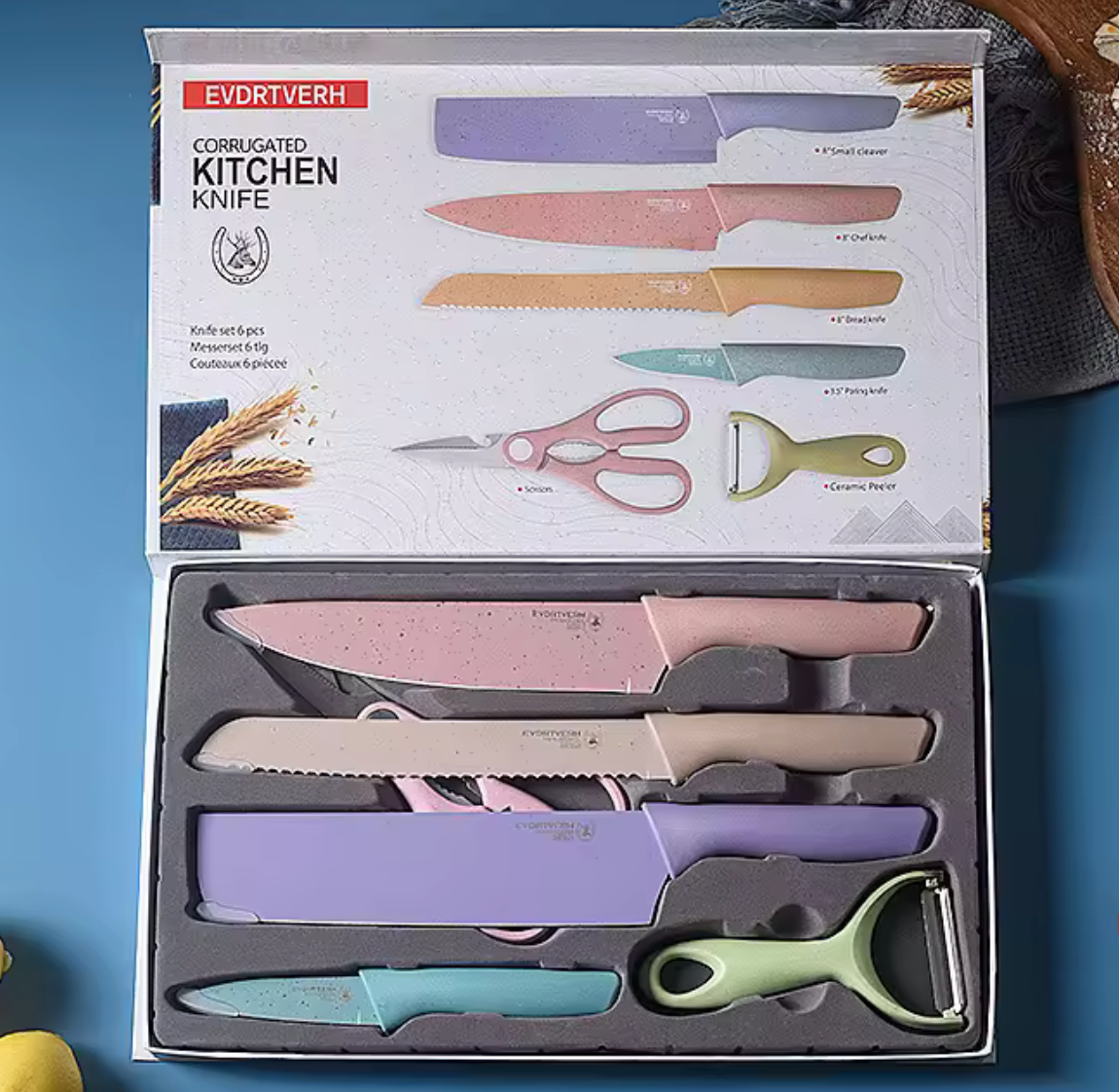 Set de Cuchillos de Cocina multicolor